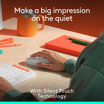 Logitech POP Mouse, Wireless Mouse with Customizable Emojis, SilentTouch Technology, Precision/Speed Scroll, Compact Design, Bluetooth, Multi-Device, OS Compatible - Heartbreaker Rose