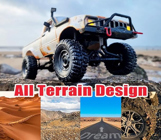 WPL C24-1 RC Rock Crawler 4x4 RC Truck Off Road 1/16 RC Crawler Remote Control Truck Pickup RTR All Terrain 2.4 GHz with Proportional Throttle Steering Independent Suspension for Adults