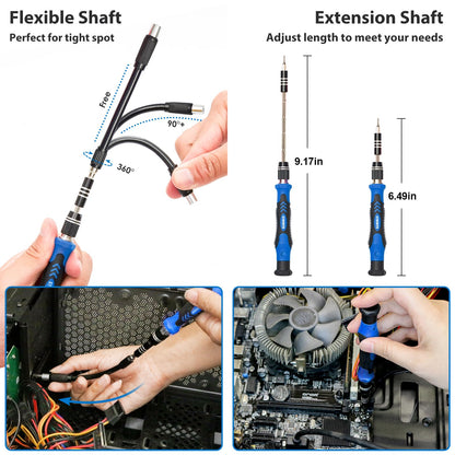 STREBITO Electronics Precision Screwdriver Sets 142-Piece with 120 Bits Magnetic Repair Tool Kit for iPhone, MacBook, Computer, Laptop, PC, Tablet, PS4, Xbox, Nintendo, Game Console