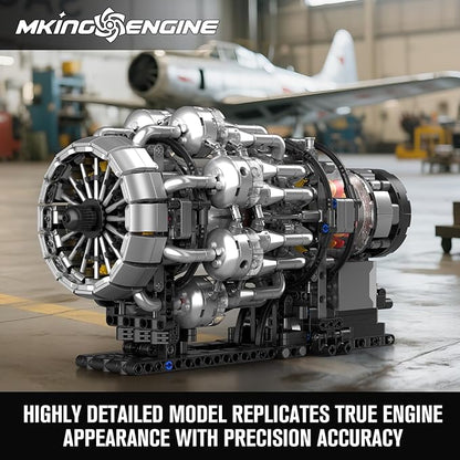 Mould King 10216 Aircraft Engine Building Kit for Adults Mini Transmission Engine Model Toy for Display DIY STEM Project for Teens(1214 PCS)
