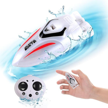 PowerTRC Mini Remote Control Boat RC Boat 360 Rotating 2.4 G Build in Rechargeable Battery Lake Swimming Pools Bathtubs Stunt Remote Control Boats