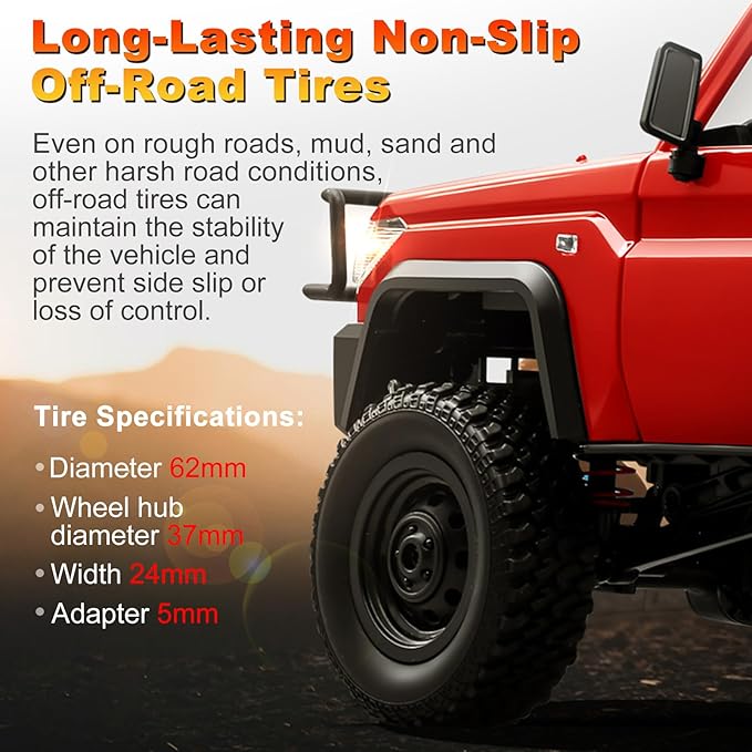 RC Crawler 1:12 Scale MN82 New Upgrades MN82-T RC Crane Truck 4WD LC79 Land Cruiser Rock Crawler with Lights Speed Adjustment Crane Tires All Terrain Wrecker for Teens Adults(Red)