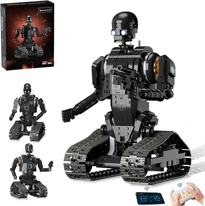 Robot Building Kit with Remote Control Programmable RC Robot Toy with LED Eyes Light Kit STEM Robotics Kit for Teens &amp Adults Compatible with Lego Set 588 PCS