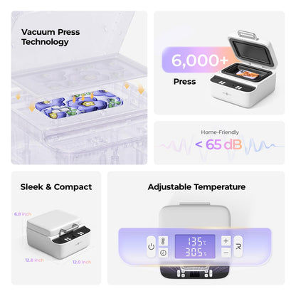 HTVRONT Phone Case Heat Press Machine Compatible with iPhone & Android - Vacuum Heat Press H17 for Phone Cases- Sublimation Press for Custom Phone Case, Badges, Coasters, Includes Film & Fixture
