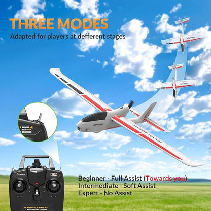 VOLANTEXRC RC Glider Plane 4CH New Version Remote Control Airplane with 6-Axis Gyro for Beginners 3 Flight Modes &amp Aerobatics 2.4G RC Plane for Adults 23.6 * 18.1 inches White