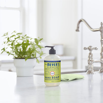 MRS. MEYER'S CLEAN DAY Liquid Hand Soap, Cruelty-Free, and Biodegradable Hand Wash Made with Essential Oils, Lemon Verbena Scent, 12.5 Oz (Pack of 3)