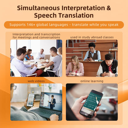 KECHOXAI AI Translator Device 146 Languages, Real-Time Voice Translator with Magnetic Stand, Offline Translation, Photo & Text Translator, Portable Language Translator for Travel