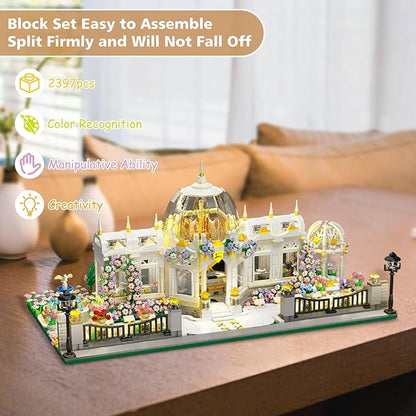 Oichy Flower House Building Set Botanical Garden Building Toy Romantic Greenhouse Model Kit Christmas Birthday Gift for Adults and Girls (2397PCS)