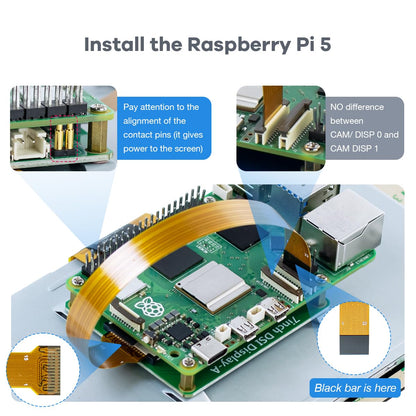 Hosyond 7 Inch Touchscreen IPS DSI Display Compatible with Raspberry Pi 5, 800x480 Capacitive Screen MIPI DSI Driver-Free Interface