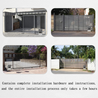 GATEXPERT Sliding Automatic Gate Operator Kit with 2 Remote Controls Slide Gates up to 1200 pounds and 40ft Long Chain Driven Gate Motor (SGO06-GREY)