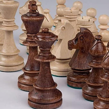 Staunton No. 6 Tournament Chess Pieces in Wooden Box 3.9-Inch King