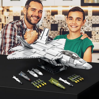 JMBricklayer F-22 Raptor Fighter Jet Building Block Set Military Airplane Toy Army Construction Sets Toys Gifts for Kids 14+ Adults and Military Fans 60003 (1837PCS)