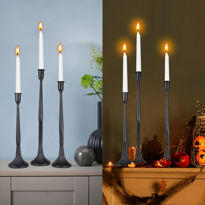 Iron Taper Candle Holder,Tall Black Candlestick Holders Decorative Candle Stand,Candle Holder Set of 3