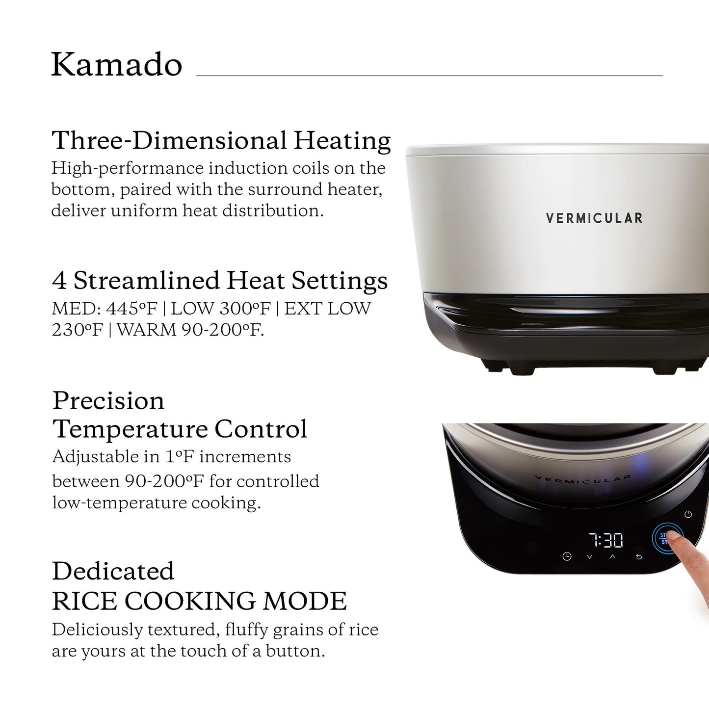 Vermicular Musui–Kamado | Cast Iron Induction Cooker for Waterless Cooking | Precision Temperature Control | Japanese Multicooker & Rice Cooker (120V) | Non-Toxic Enameled Cast Iron Pot | Sea Salt
