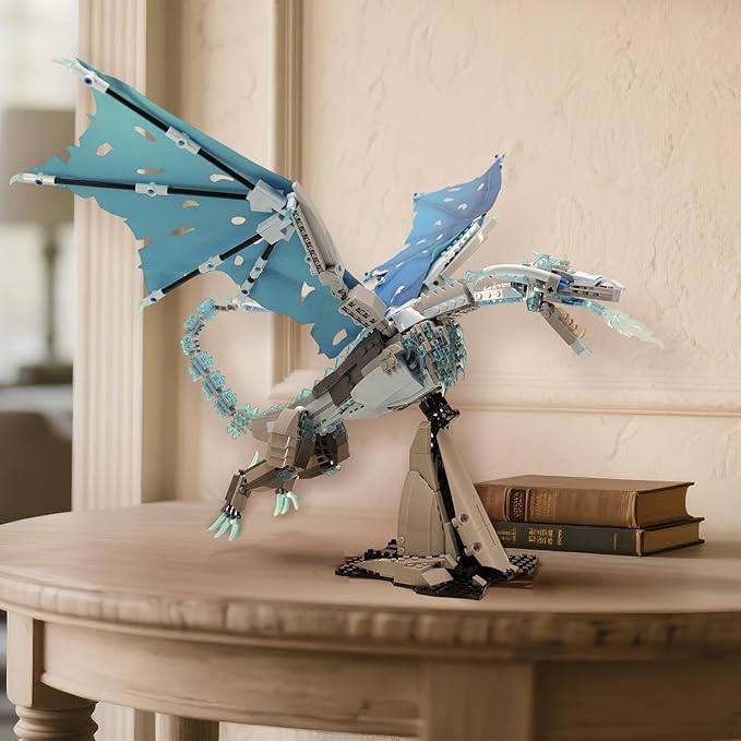 Ideas Ice Dragon Building SetCompatible with Mainstream Brands Adults Collectible MOC Dragon Model STEM Toy for GOT Fans Home DecorCreative Gift for Kids Boys &amp Girls 8-16 (1019 PCS)