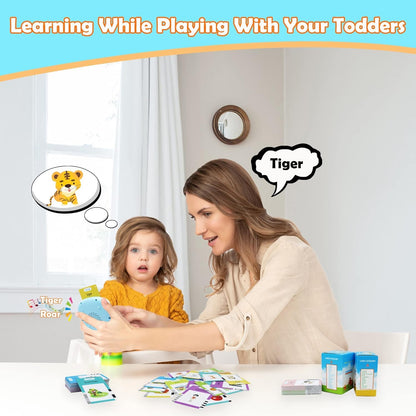 MAYAPHILOS Italian and English Talking Flash Cards, Pocket Speech for Learn Italian, Italian Language Learning Audible Talking Flashcards Toddlers' Sensory Preschool Educational Birthday Gifts