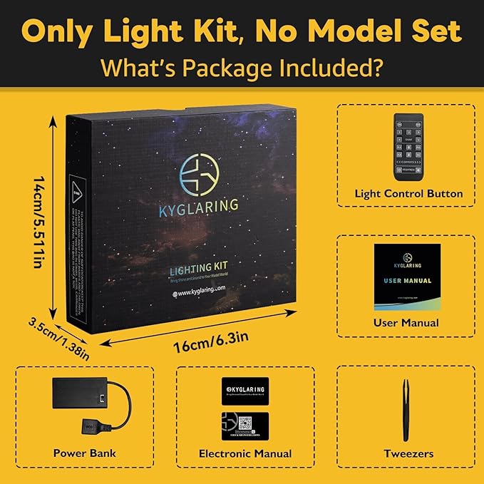 Kyglaring LED Lighting Kit Compatible with Lego Hogwarts Castle The Great Hall 76435 Building Blocks Set Upgraded Remote Control Multi-Light Effects &amp Sequences (Lights Only)