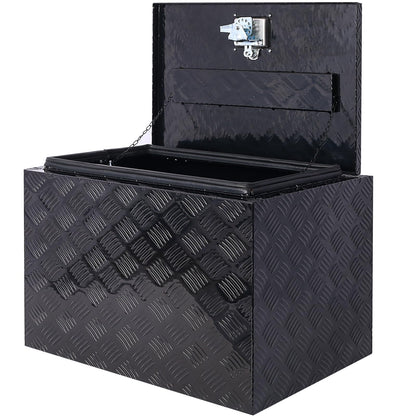 CuisinSmart 24 Inch Truck Tool Box, Heavy Duty Aluminum Waterproof Trailer Tool Box, RV Storage Organizer, Underbody Truck Bed Toolbox with Side Handle, Lock and Keys