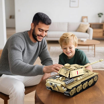 Reobrix Pudel Tank Building Block Set for Adult WW2 Military German Tank Model Set 77034 World of Tanks Authorized Products MilitaryToys Building Set for Military Fans Boys Kids Age 14+ (969PCS)