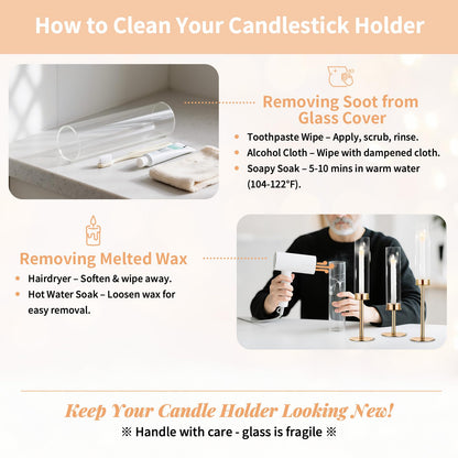 Nuptio Gold Candlestick Holder Tall Hurricane Candle Holder Set of 3 Taper Candle Holders Candle Stand Glass Cover Candlesticks Holders Table Centerpiece for Wedding Party Birthday Christmas Decor