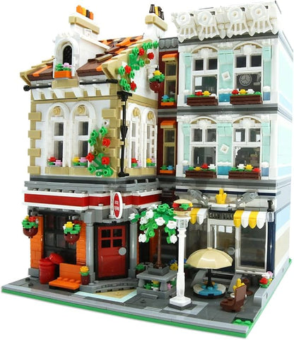 ZenithFlow Street View Building Blocks Kit Brick Square Mini Blocks Construction Toys European Architecture Model House Store Building Set Idea Gifts Home Decoration Collection for Adults 3299 PCS
