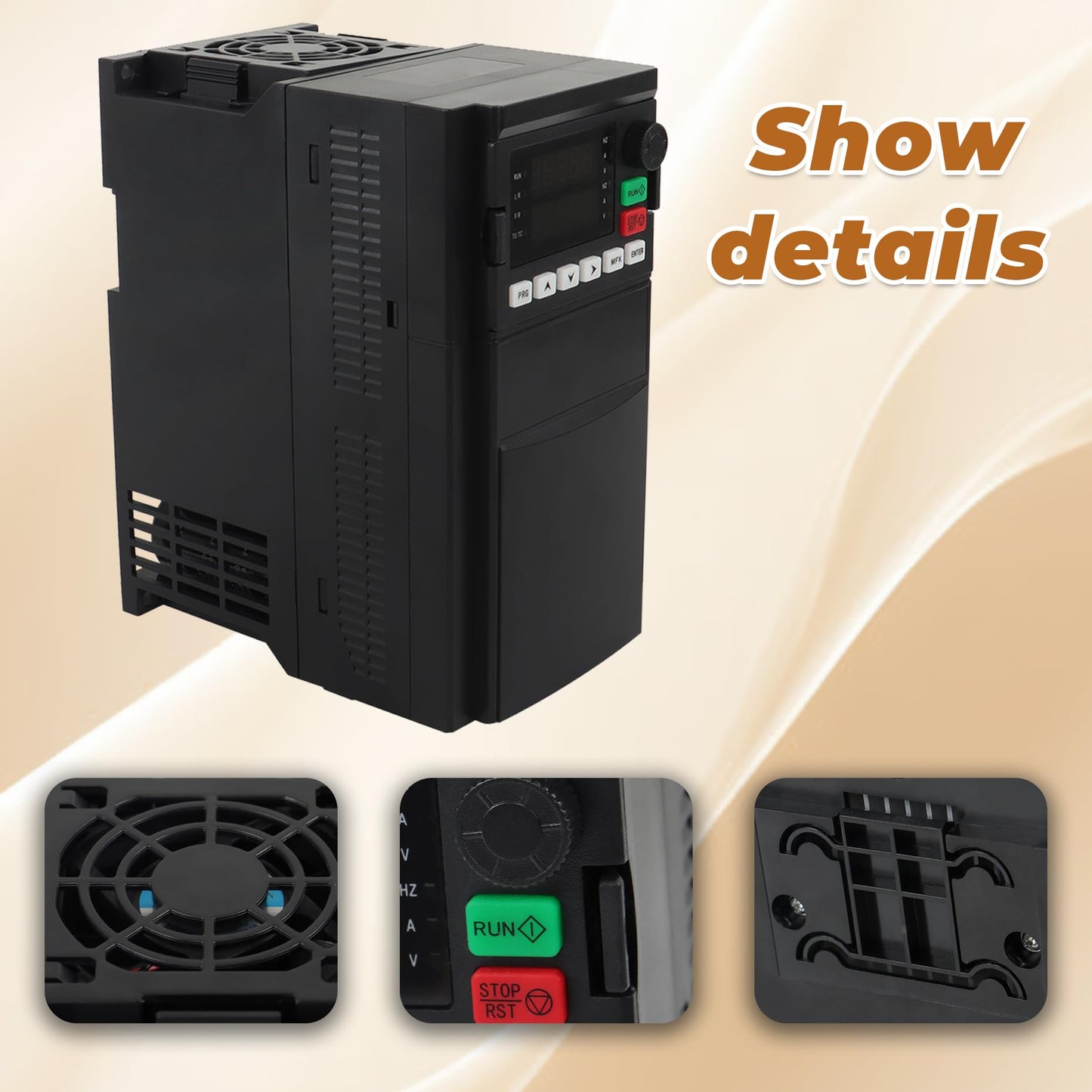kimllier 7.5KW 10HP Variable Frequency Drive 220V 1 or 3 Phase to 208-240V 3 Phase Converter Motor Speed Controller