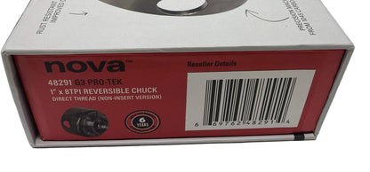 NOVA 48291 PREMIER PRO-TEK G3 Wood Lathe Chuck with 2" PRO-TEK Jaws, Woodworm screw, & Dlx. Storage Box, Direct Thread Version 1"x 8 TPI Only (Does Not Use Inserts)