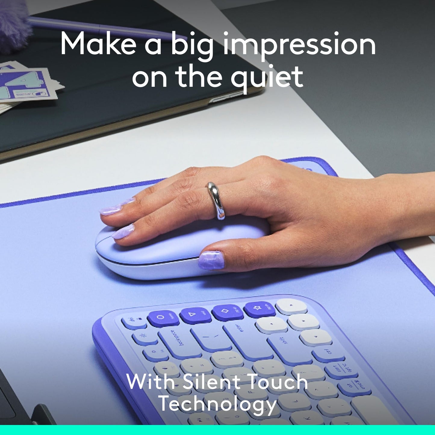 Logitech POP Mouse, Wireless Mouse with Customizable Emojis, SilentTouch Technology, Precision/Speed Scroll, Compact Design, Bluetooth, Multi-Device, OS Compatible - Heartbreaker Rose