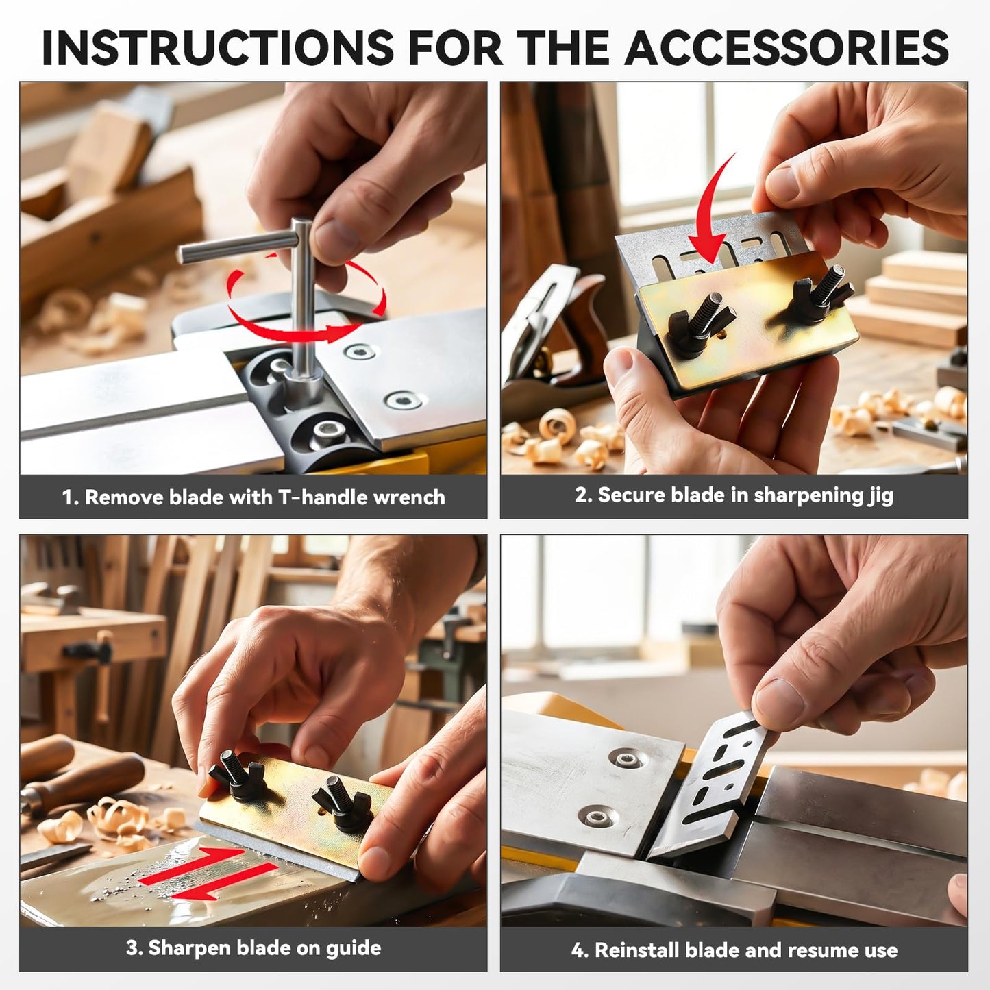 MtiolHig 30000 CPM Cordless Handheld Planer Compatible with DeWalt 20V Battery (Tool Only) 3-1/4 Inch Electric Planer - Power Hand Wood Planer for Woodworking, Carpentry, and Home DIY