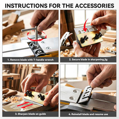 MtiolHig 30000 CPM Cordless Handheld Planer Compatible with DeWalt 20V Battery (Tool Only) 3-1/4 Inch Electric Planer - Power Hand Wood Planer for Woodworking, Carpentry, and Home DIY
