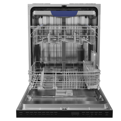 Empava 24 Inch Built-in Dishwasher, Stainless Steel Tub, 15 Place Settings, 8 Wash Cycles, Top Control, Auto Door Dry, 49 dB Ultra Quiet, Energy Star & UL Certified