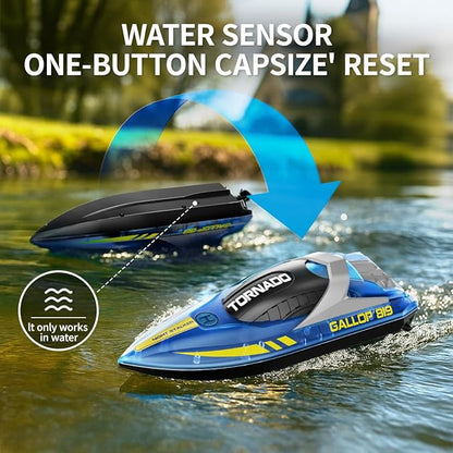 RC Boat 2 Pack Remote Control Boats for Kids &amp Adults15KM/H Twin-Screw Waterproof RC Boats with 2.4GHz RemoteLED Lights One-Key FlipDual Speed Modes4 Rechargeable BatteriesPool &amp Lake Ra