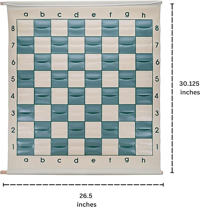 WE Games Standard Chess Teaching Demonstration Board - 27 in. with Chess Pieces Included Portable Chess Club &amp Tournament Chess Set Training Perfect Chess Set for Beginners and Adults