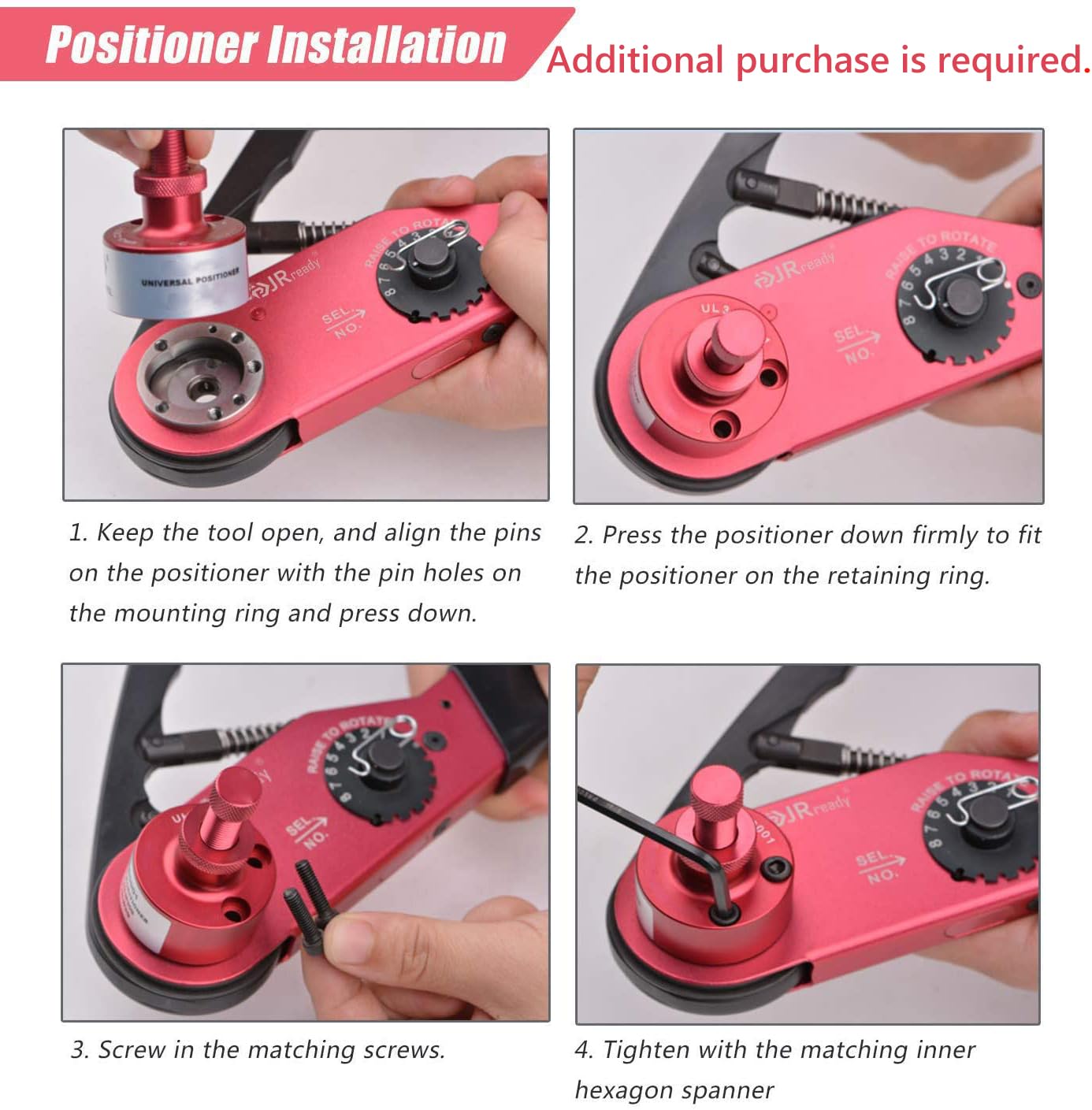 JRready ACT-M309 Hand Tools Cable Crimping Tool Industrial Mid-Current Range Adjustable Indent Crimp Tools Heavy Duty Crimpers Hand Terminal Crimping Tool 8-18AWG