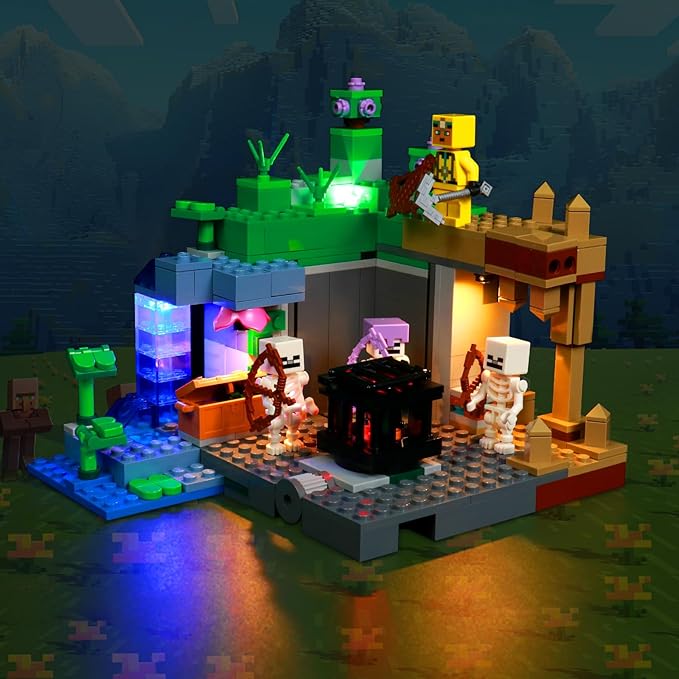 Upgraded Light Kit Compatible with Lego Minecraft The Skeleton Dungeon Set Lights Decoration Compatible with Lego 21189 Best Gifts for Adults (Model Not Included)