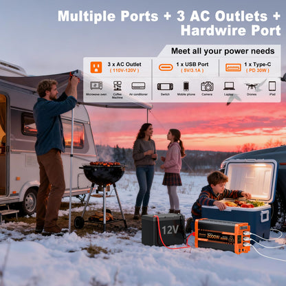 Jlouneo 2000W Pure Sine Wave Inverter, 12V DC to 120V AC Power Inverter, 4000W Peak for RV, Truck, Solar, Camping, Home Backup Use, with 3 AC Outlets, Remote Control, Dual LCD Display, Hardwire Port