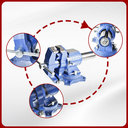 findmall Multipurpose Vise Bench Vise Heavy Duty Multi-Jaw Vise 360-Degree Rotation Clamp on Vise with Swivel Base and Head for Clamping Fixing Equipment Home or Industrial Use (6 inch)