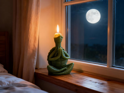 Turtle Yoga Pose Shaped Scented Candle,50G Aroma Soy Wax Decorative Art Candle for Table Photo Prop Birthday,Prefect Gift for Meditation Stress Relief Mood Boosting (Green)