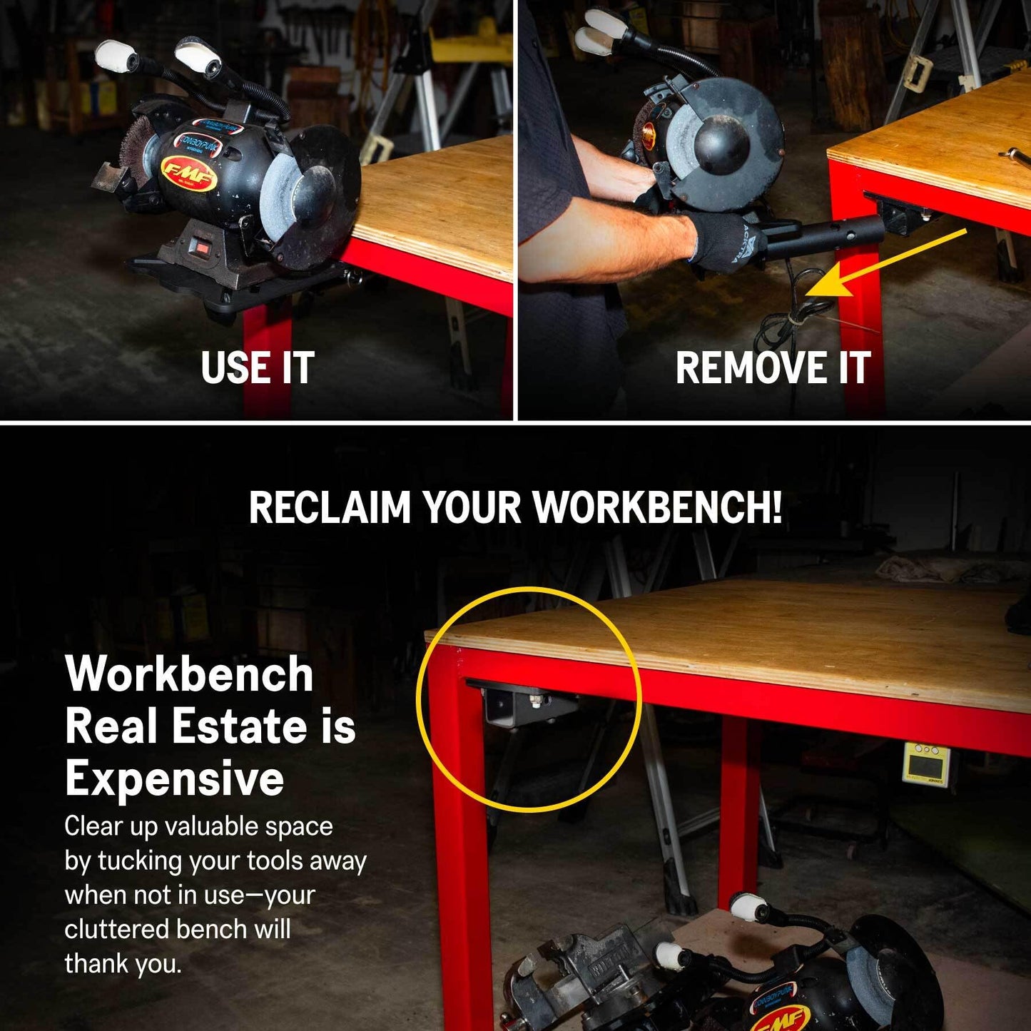 SST® Roto-Mount – 360° Rotating Bench Mount for Vises, Grinders & Notchers – Quick-Release Tool System – Grade 8 Hardware, DOM Tubing & Laser-Cut Steel – Weather & Corrosion Resistant