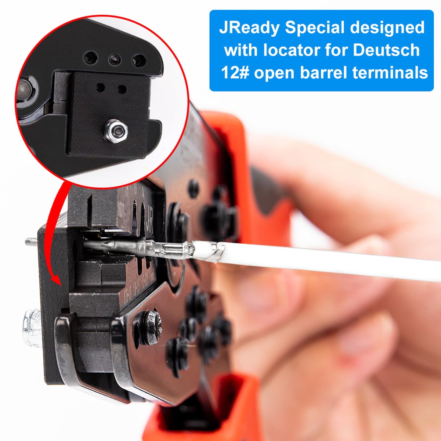 JRready ST6337 Deutsch DTP Connector Kit with Crimper, 2 4 Pin Waterproof Connectors 10 Sets with Ratcheting Terminal Crimping Tool, Size 12 Stamped Contacts 14-12 AWG, Deutsch Pin Removal Tool