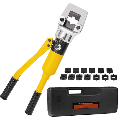 TOORGO Crimping Tool, 6 AWG to 1000 MCM Hydraulic Plier, 20 Ton Copper and Aluminum Terminal Wire Lug Hydraulic Crimper, Crimping Tool Kit with 13 Dies