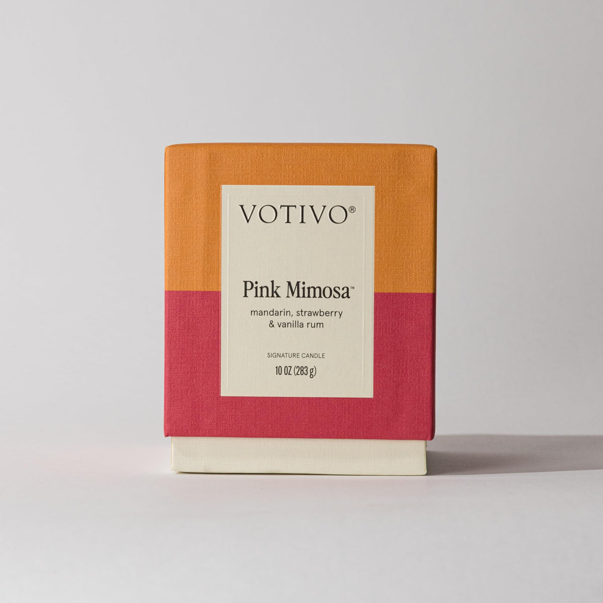 Votivo Pink Mimosa 10 oz Signature Candle | Soy Wax Blend | Luxury Glass Jar Scented & Box | Home Decor | Gifts | Highly Scented