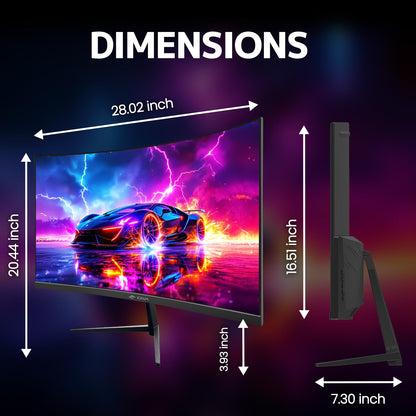 CRUA 32" Curved Gaming Monitor, 2K QHD 2560x1440, 144Hz/165Hz VA Display, 1800R Screen, 120% sRGB, AMD FreeSync, Low Blue Light, HDMI& DP, Wall Mountable PC Monitor for Gaming, Streaming & Work- Black