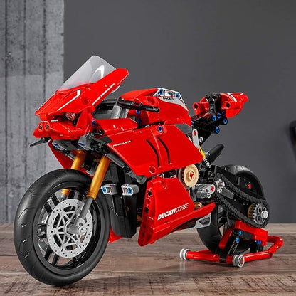 LEGO Technic Ducati Panigale V4 R Motorcycle 42107 Building Set - Collectible Superbike Display Model Kit with Gearbox and Working Suspension Fun for Adults and Motorcycle Enthusiasts