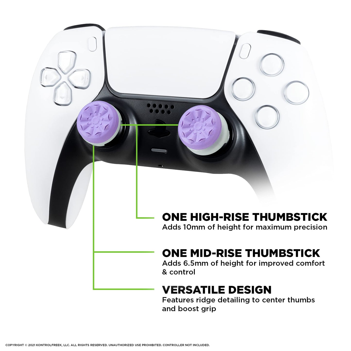 KontrolFreek FPS Freek Galaxy Performance Kit for PlayStation 5 Controller (PS5) | Includes Performance Thumbsticks and Performance Grips | Purple