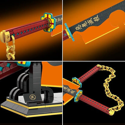 1478pcs 82inch for Sword Building Block Model Samurai Sword Set with Scabbard and Stand Best Gift for Anime Fans