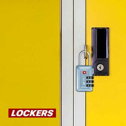 BV TSA Accepted Luggage Travel Lock, Set-Your-Own Combination Lock for School Gym Locker, Luggage Suitcase Baggage Locks, Filing Cabinets, Toolbox, Case (Arctic Blue, 2 Pack)