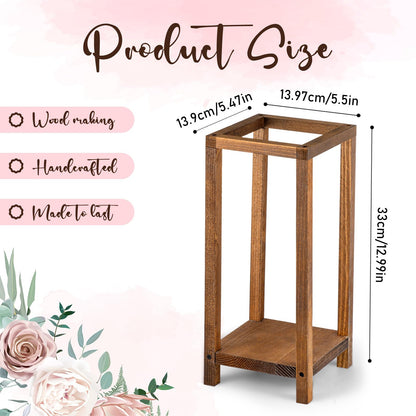 Geelin 10 Pcs Wooden Wedding Lantern Centerpiece Candle Lantern Table Wooden Candle Holder Decorative for Wedding Party Table Valentine Decor(13 in,Brown)
