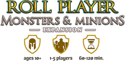 Monsters &amp Minions - Expansion for Roll Player Board Game | Adds End-Game Monsters 5th Player New Dice and 170+ Cards | Dice Drafting Family Game for 1-5 Players Ages 14+ | Thunderworks Games