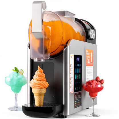 New Upgrade Smart 6 Presets Slushie Machine for Home & Soft Serve Ice Cream Machine, 68oz Color Touch Screen Slushy Machine for Home with 2/4/6H Smart Timer & Self-Cleaning, DIY Frozen Drink Maker
